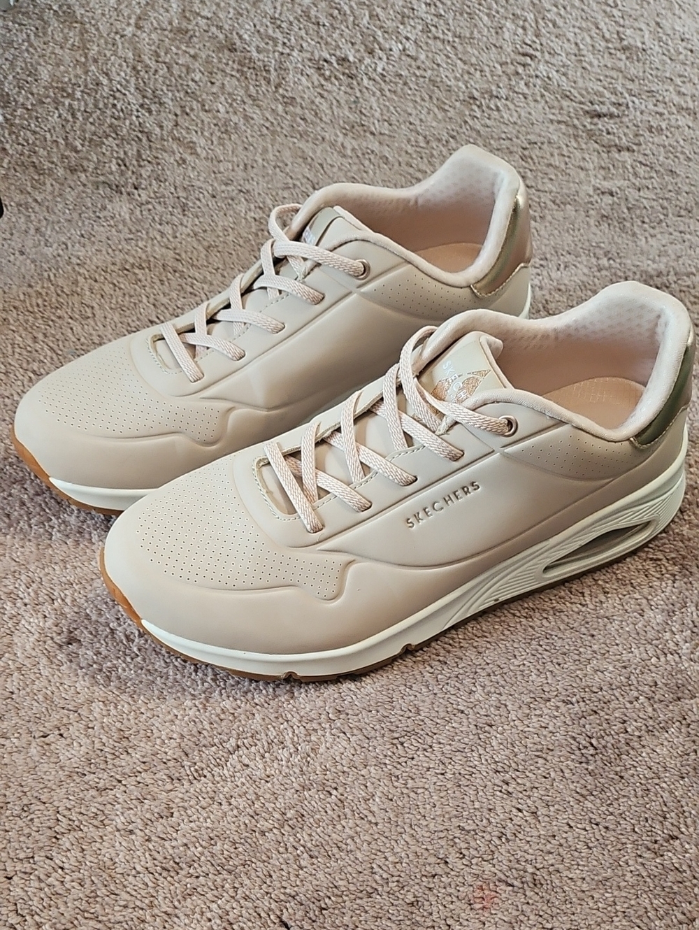 Skechers Women’s Light Beige Slip-On Athletic Sneakers